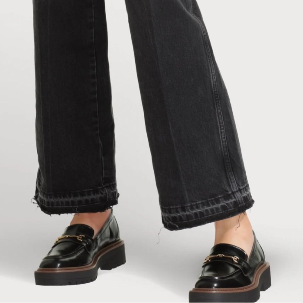 NWOT Sam Edelman Lennon Loafer - Black Leather with Gold Accent - 9.5